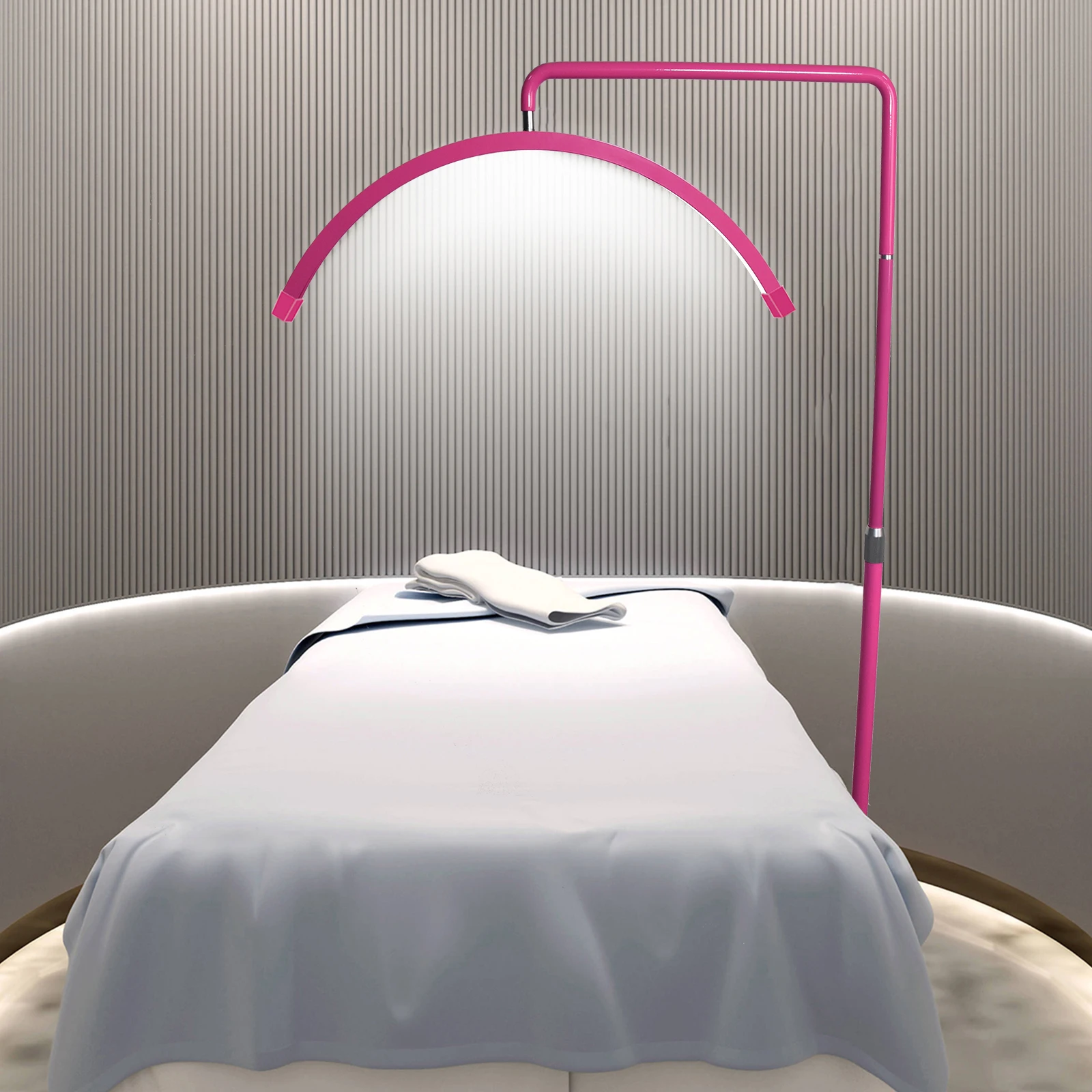 Fosoto 45w neue pinkfarbene Fotografie Lampe führte Video Licht Halbmond Boden stehen Schönheit Gesichts behandlungen Tattoo Make-up Füll licht – Detail 12