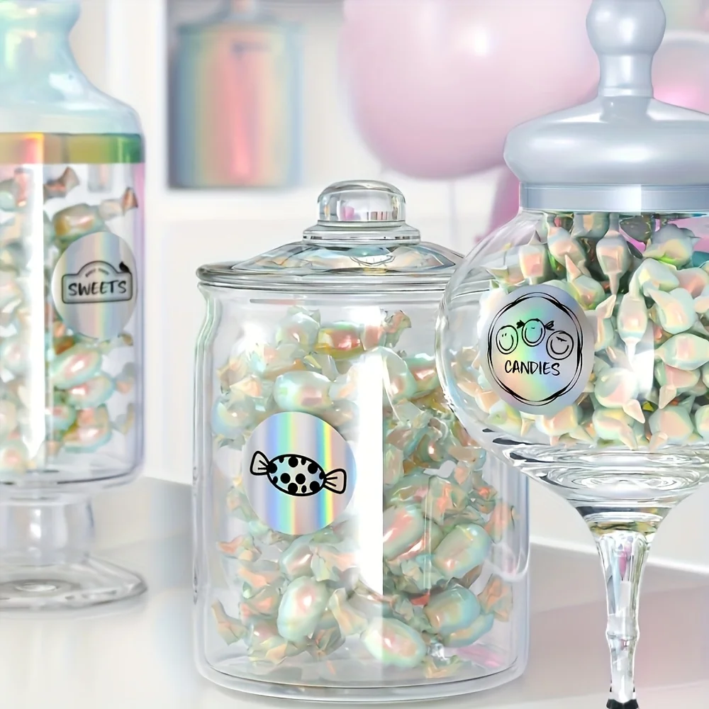 A 박스형 홀로그램 원형 열 스티커 M110/M102/P1/P2 프린터용 자체 접착 라벨 사무실 학교 조직 마커