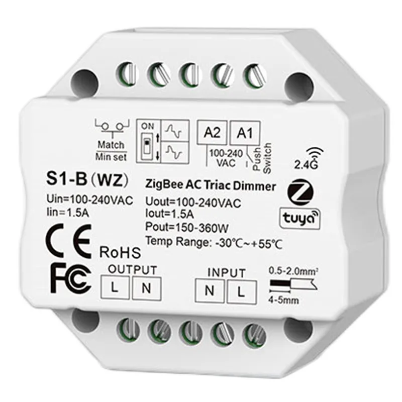 Dimmer LED Wi-Fi TRIAC RF Compatibile con Pulsante - Ledkia