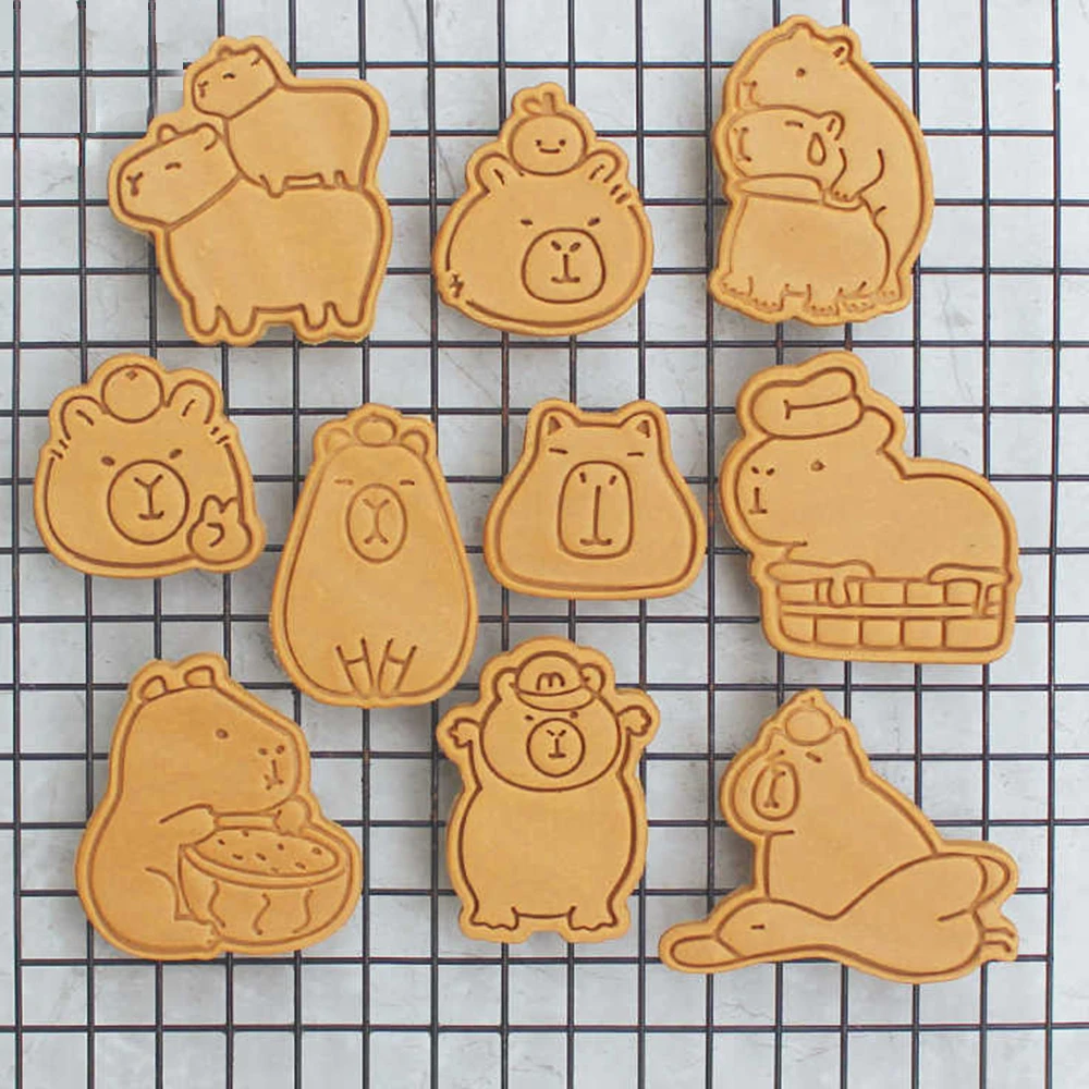 Cartoon Capibala Cookie Mold 3D Stereoscopic Pressing Cookie Baking Tools