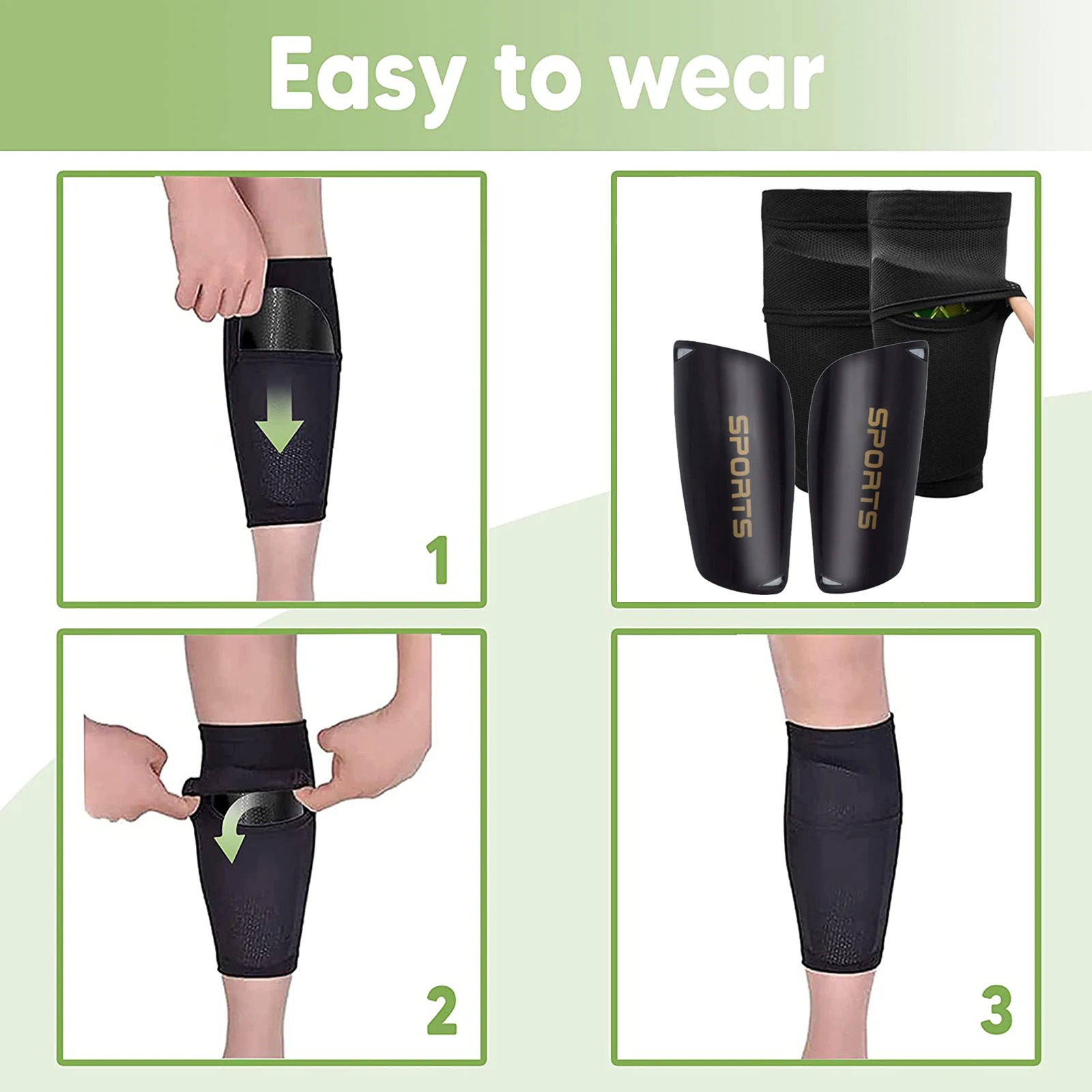 

Unisex Leg Shield Football Guard Sleeves Holder Instep No SLIPPING OUT Polypropylene Shin Pads Ensure Sufficient