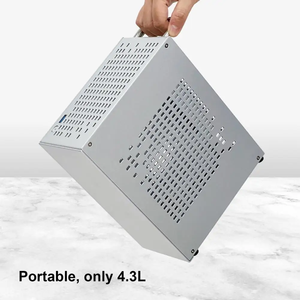 Mini Itx Desktop Case para Jogos Chassis de Liga de Alumínio Acessórios pc Pequeno Suporte 1u Alimentação A07 - Imagem 2