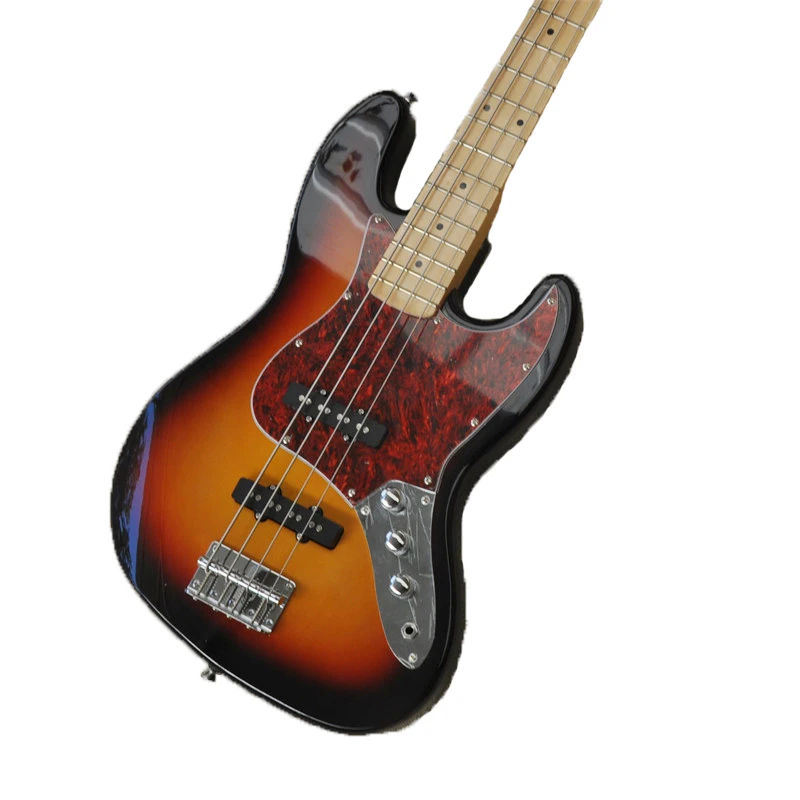Four-string Electric Bass Sunset Yellow Brown Through Body Strings OIATTAR-8022
