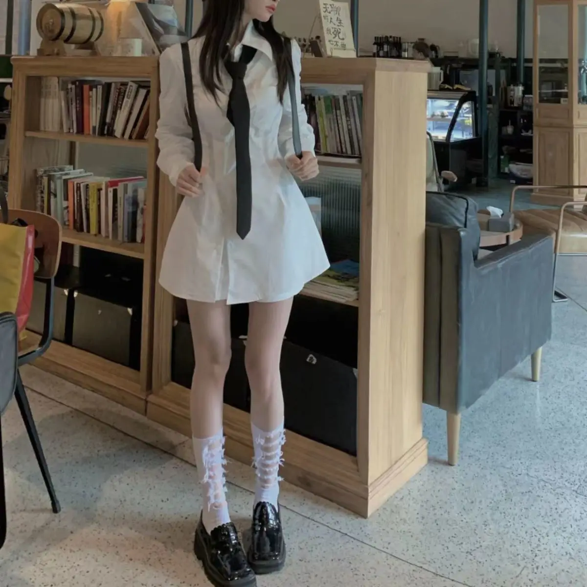 Spring and Autumn Cool Thin Shirt Dress Women High Waist Casual Shorts + Shirt Two Piece Fashion Set Female Trend
