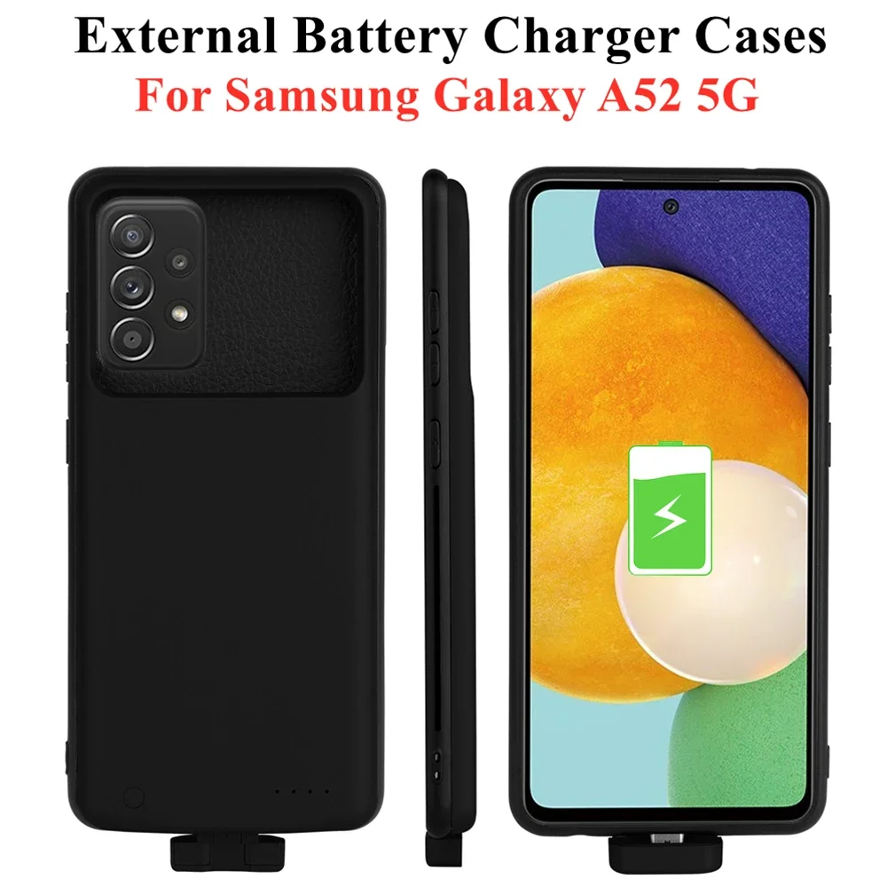 

For Samsung Galaxy A52 5G External Battery Charger Cases 5000mAh Magnetic Power Bank Portable Charging Cover For Samsung A52