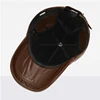 2025 New Style Men Cowhide Hat Winter Warm Outdoor Protect Ear Real Leather Adjustable Baseball Cap Men Real Cowhide Leather Cap 6