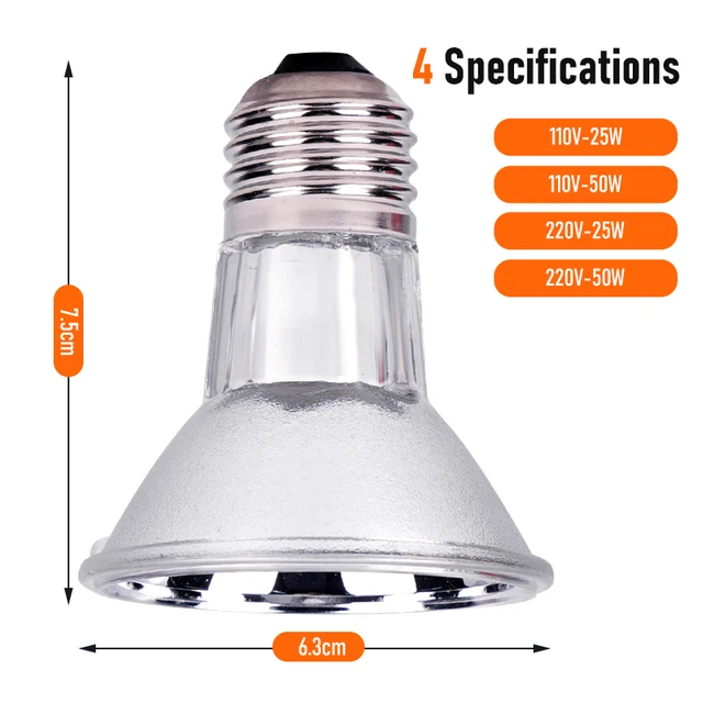UVA UVB Reptile Lamp Bulb Reptile Heat Lamp Turtle Basking Heating Light UV Light Bulb Amphibians Lizards 110V 220V