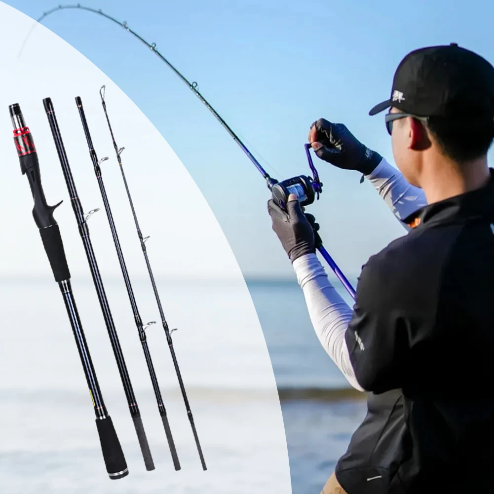 1.8M Fishing Rod 4 Section Spinning Casting Lure Fishing Rod Ultralight Bass for Freshwater Saltwater