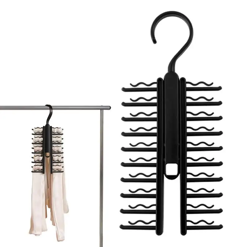 

Closet Tie Holder Spinning Organizer With 20pcs Anti-slip Clips Necktie Scarf Shawl Organization Storage For Closet Balcony