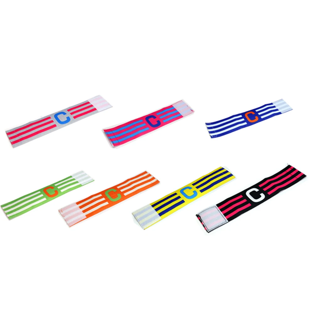 Football Captain Armband Adjustable Soccer Player Captain Group Armband Touch Fastener Stripe Arm Band Football 10-30pc