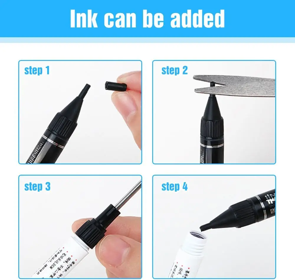 32mm Waterproof Deep Hole Marker Pens Long Nib Head Carpenter Pen Black/Blue/Red Ink for Multi-Purpose Woodworking Hand Tools 3