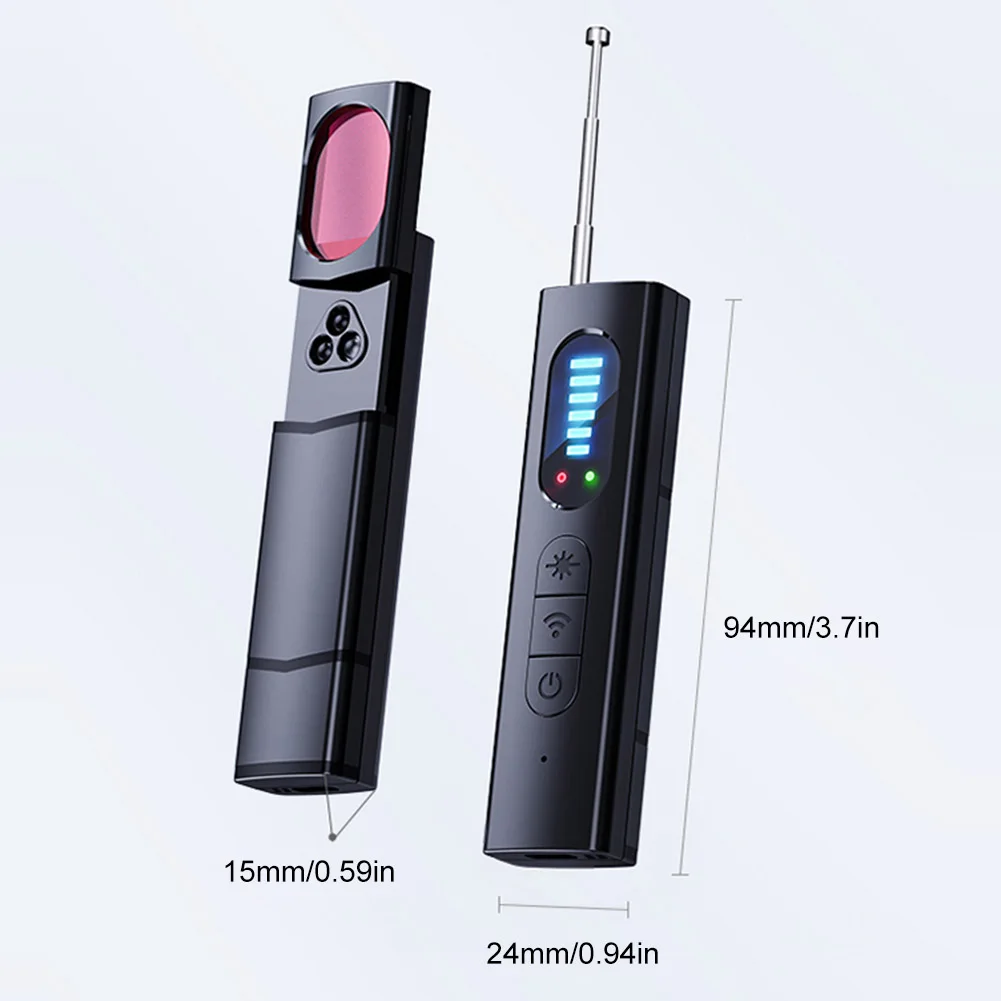 Wireless Bug Detectors 5 Levels Adjustable Sensitivity Signal Detector 25H Working Time Electronic Sweeper for Office Bathroom