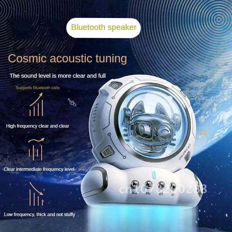 

Portable USB Mini Subwoofer Cat Bluetooth Speaker Aerospace Audio Support TF Card Night Light Creative Gift Computer Call