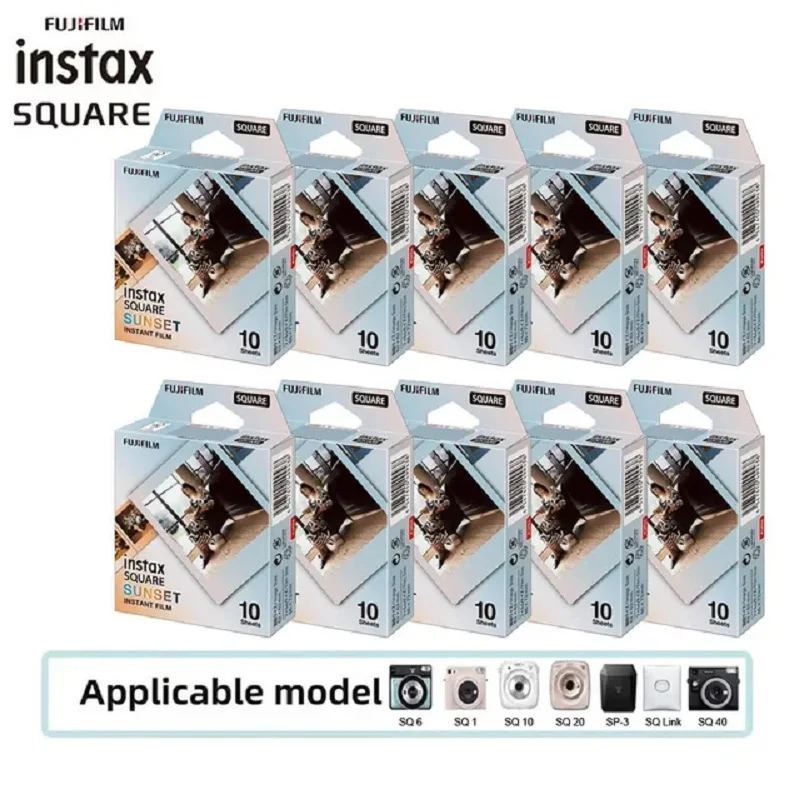 Originale Fujifilm Instax Square Sunset Photo Paper 10-100 Fogli Per Fujifilm Instax Square Sq6 Sq10 Sq20 Fotocamera A Pellicola Istantanea