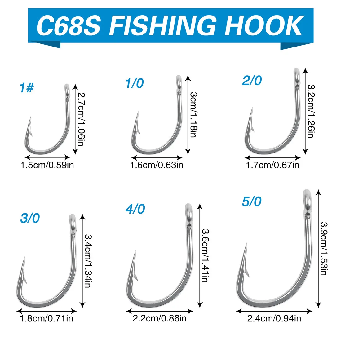 Alwonder Fishing Circle Hooks - High Carbon Steel, Welded Eye, For Catfish, Tuna, Marlin & Saltwater - View #11