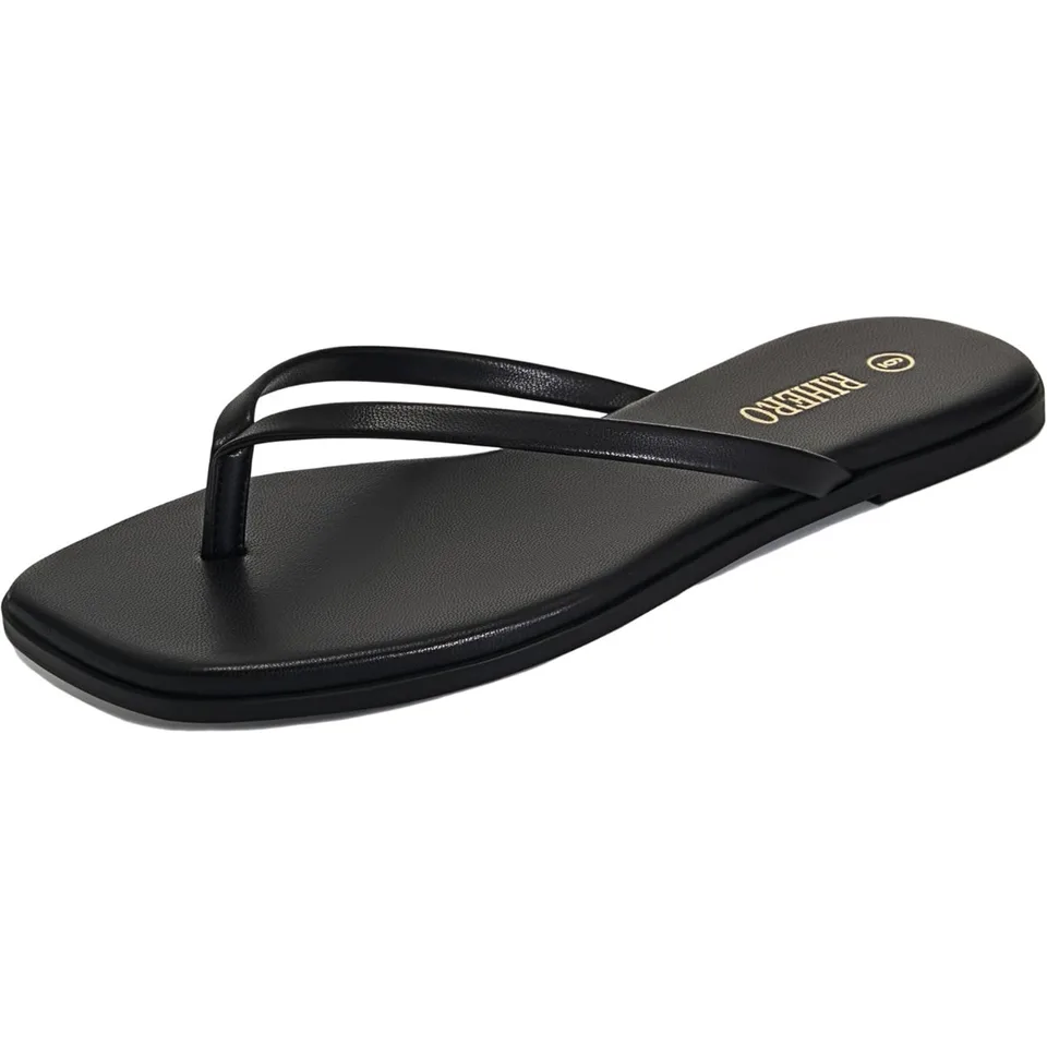 Comfortable Square Toe Beach Flip Flops for Women