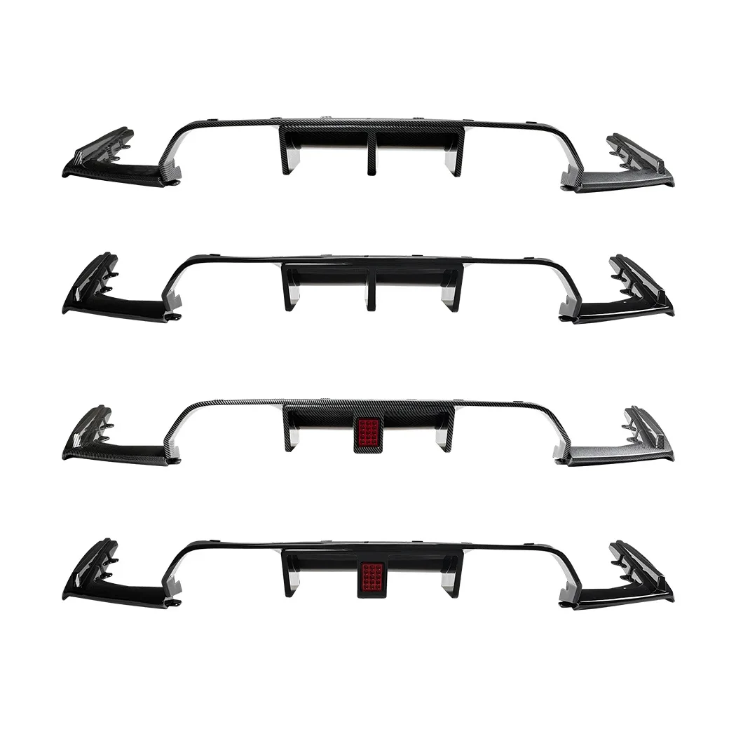 3개 세트 20142019 BMW M3 M4 F80 F81 F82 F83 MP 스타일 LED 브레이크 라이트 리어 범퍼 립 디퓨저 가드 스플리터 글로스 블랙