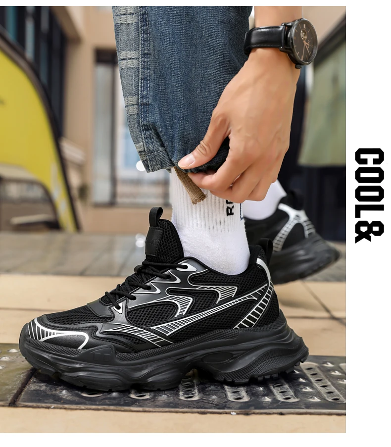 Mode Weiß Aufzug Turnschuhe Versteckte Heels Erhöhung Walking Arbeit Schuhe Für Männer 6CM Sommer Casual Sport Atmungsaktiv Größer – Detail 12