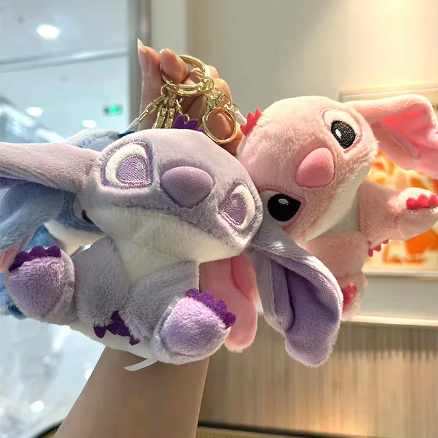 Genuine Disney Stitch Lotso Plush Toys Keychain Pendant Accessories Cute Cartoon Stuffed Doll Key Ring Toys Key Chain Gift 2