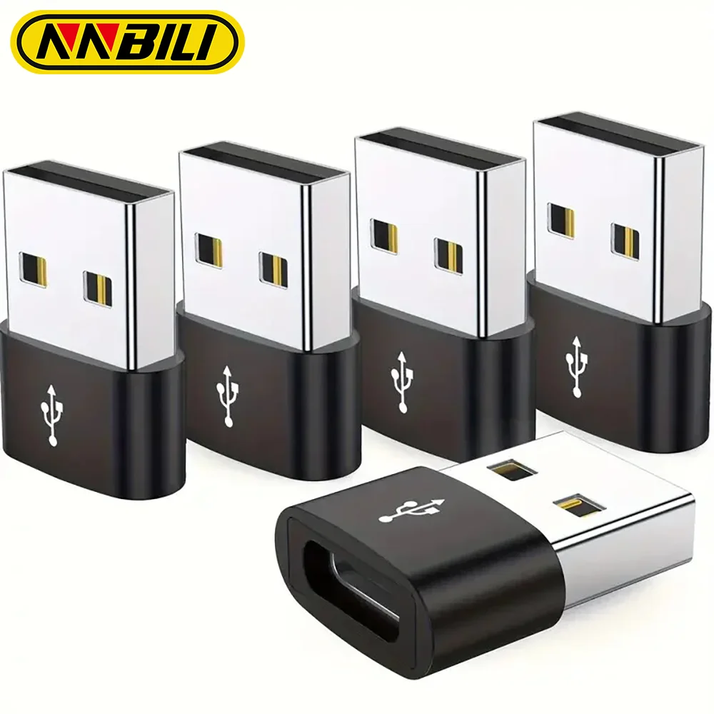 Set of 5 Durable Metallic OTG USB to USBC Adapters