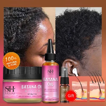 Fast Hair Growth Set Batana oil Traction Alopecia Hair Mask Anti Break Loss Hair Growth Oil Baldness Treatment Batana essential