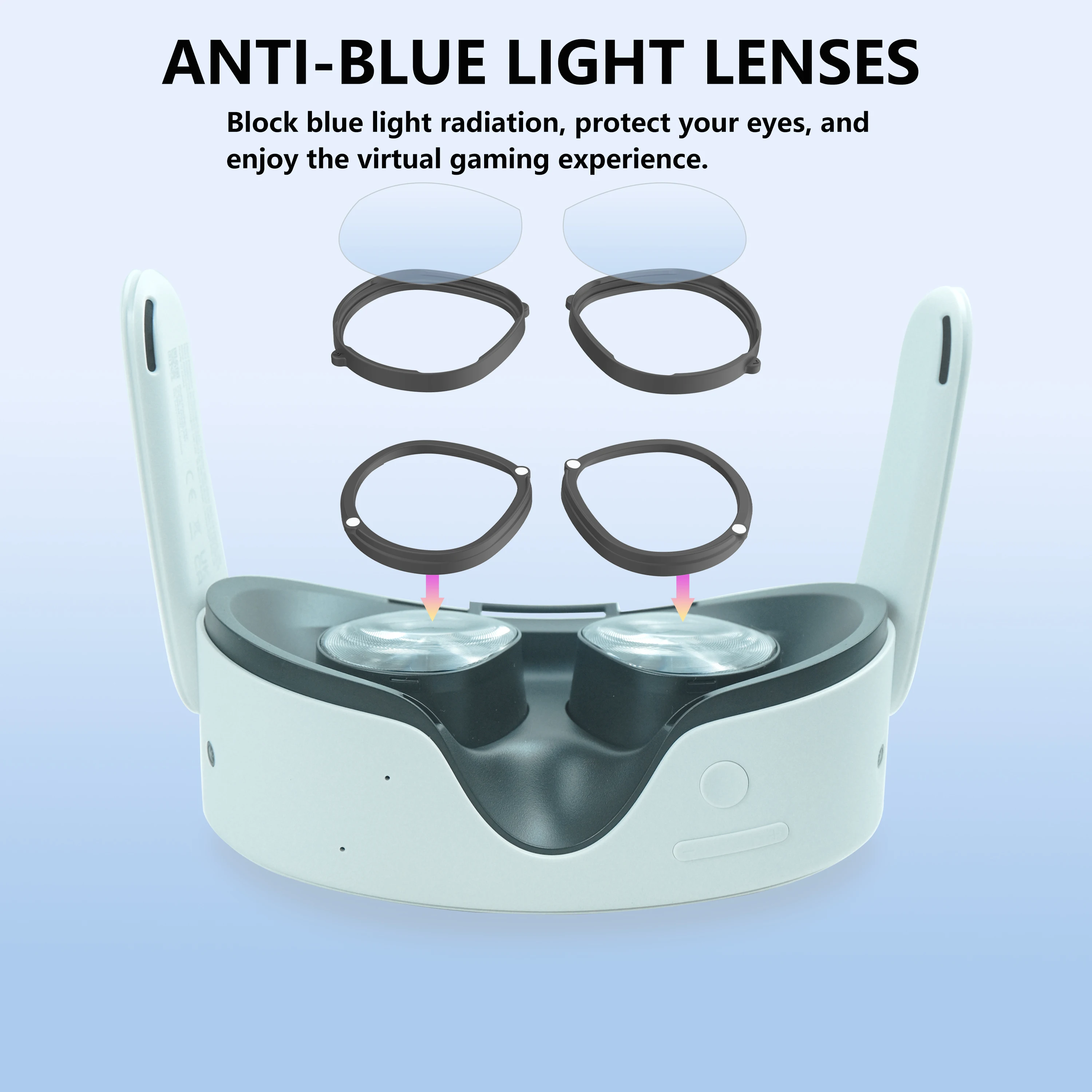 磁気フレーム付きVR処方メガネ,近視レンズ,アンチブルー,高