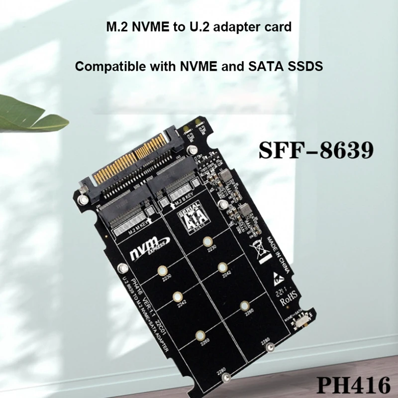 

Плата переходника PCIE3.0 NVME NGFF к U.2 SFF8639, плата переходника M.2 NVME к U.2, 1 шт.