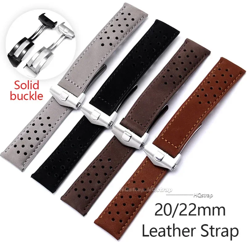 Elegant Frosted Cowhide Leather Wristband - Universal 20/22mm Watch Strap Accessory