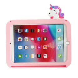 Kids' Cartoon Silicone Tablet Case with Stand, 11 - Inch for MatePad T10 T10S (360 Pink Unicorn)
