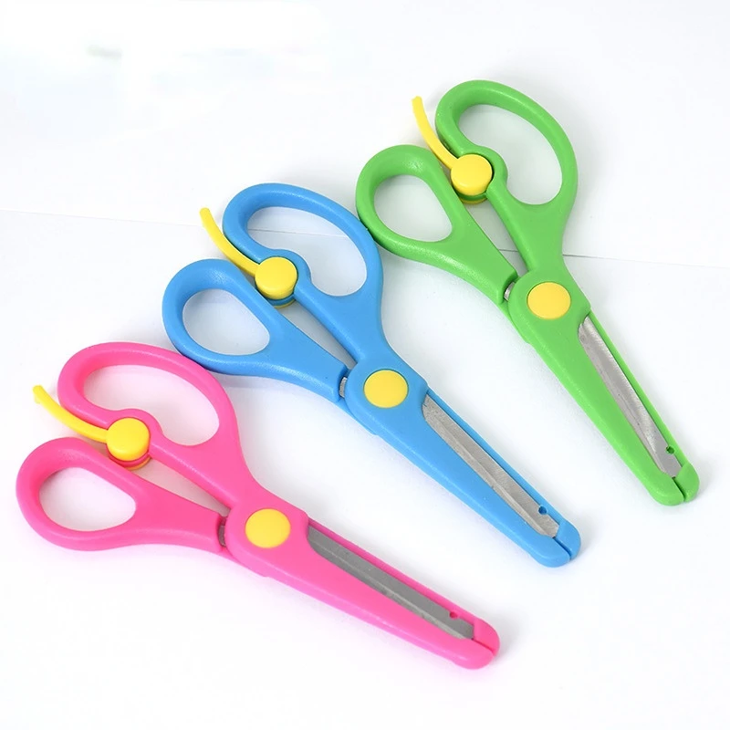 New 1Pcs 137mm Mini Safety Round Head Plastic Scissors Student Kids Paper  Cutting Minions Supplies for Kindergarten School - AliExpress