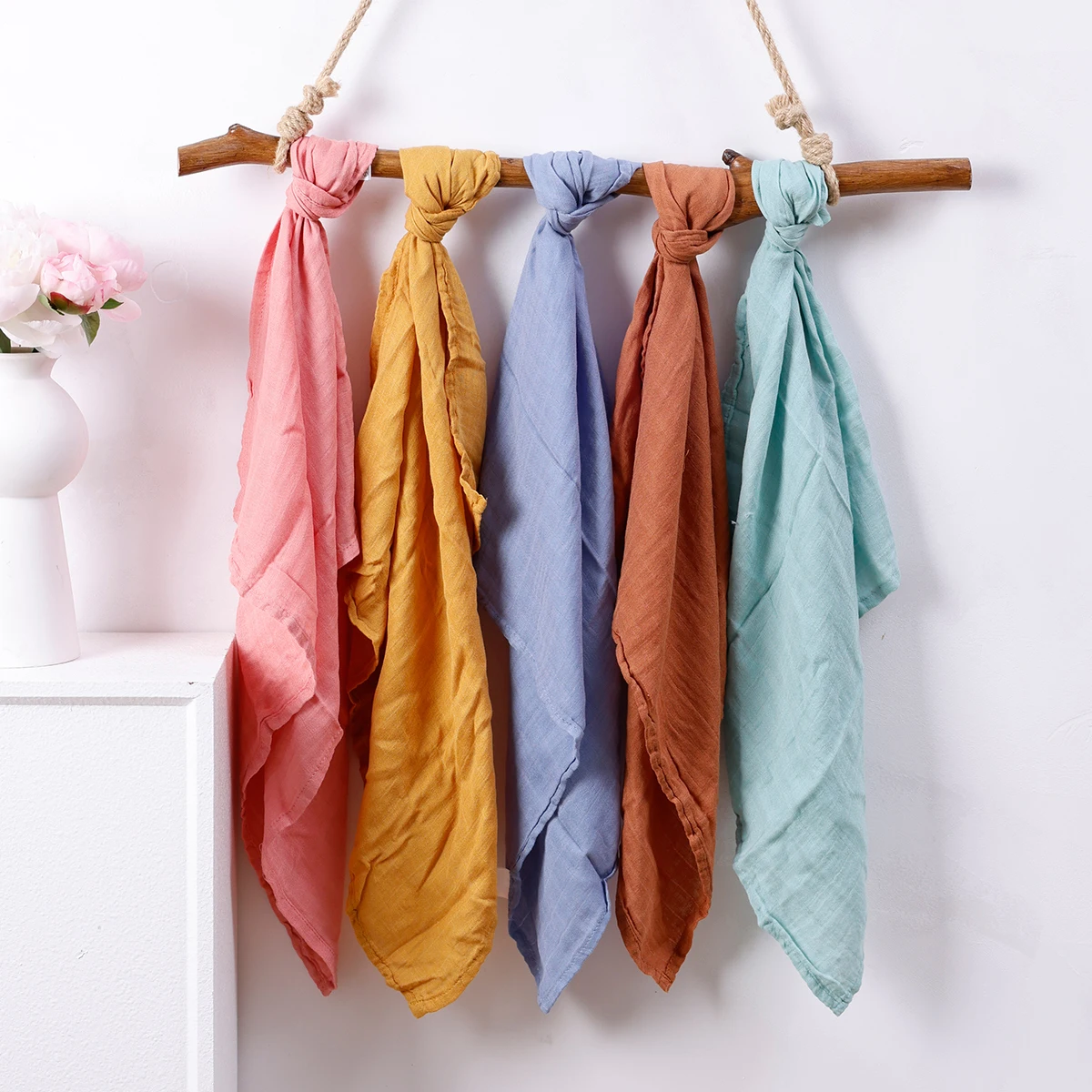 5Pcs/set Cotton Muslin Burp Cloth 60*60cm