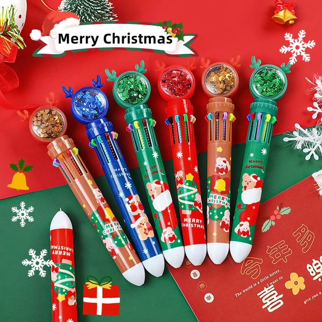 20Pcs/Lot Cute Cartoon Christmas 10 Color Ballpoint Pen Kawaii Colorful Pens  10Colors School Office Supplies Stationery Gifts - AliExpress