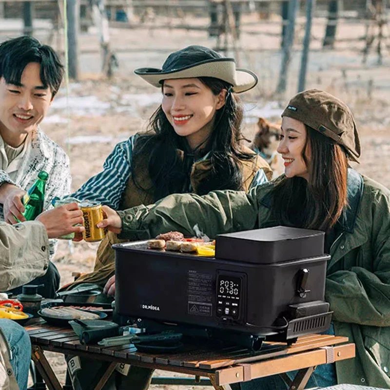 DC 12V Portable Wood Pellet Grill and Smoker Black Small Outdoor Grill Electric Heating Stove Kitchen Appliances Camping Picnic 3