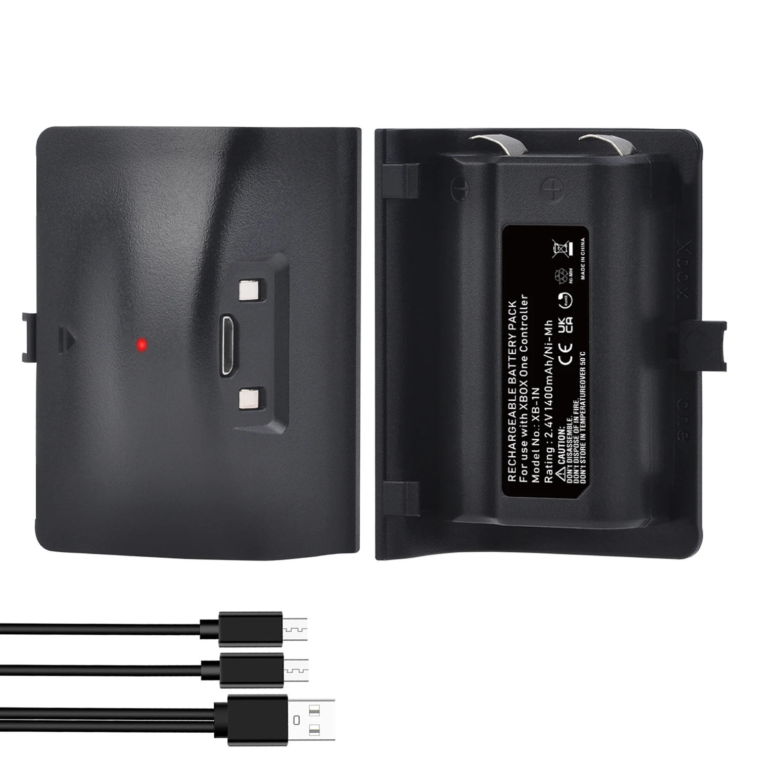 Pickle Power 2Pcs Xbox One Controller Batteria 1400Mah Per Controller Xbox One S/X/Elite Con Cavo Di Ricarica Usb 2 In 1
