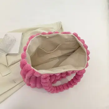 حقائب يد قطيفة ناعمة للخريف والشتاء، حقيبة كتف أنيقة للطالبات الجامعيات مع بطانة من مادة جلدية من البوليستر 6