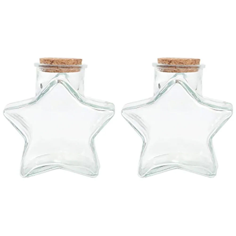 

Craft Storage Jar Transparent Wishing Bottles Star Shape Glass Jars Corked Drift Bottles for Home Outdoor