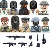 City Accessories MOC Modern Villain Gangster Figures Bazooka Building Block Soldier Mask Helmet Guns Military Weapon Bricks Toys 1