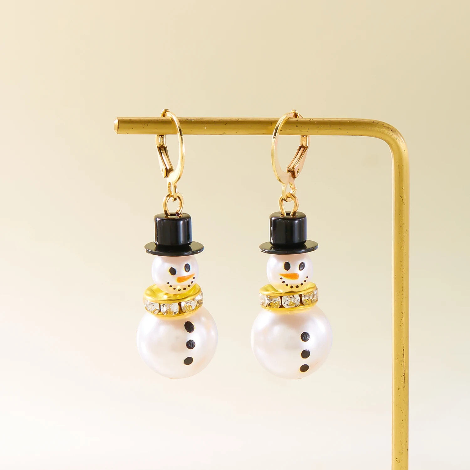 Luxus Mode Weihnachten Strass Schneeflocke Imitation Perle Hut Schneemann Ohrringe Für Frauen Nette Neue Jahr Party Schmuck Geschenk – Detail 8