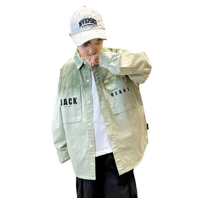 Cool Handsome Boys Spring Autumn Jacket Spring Children's Clothing Big Kids Trendy Shirt from Mainland China