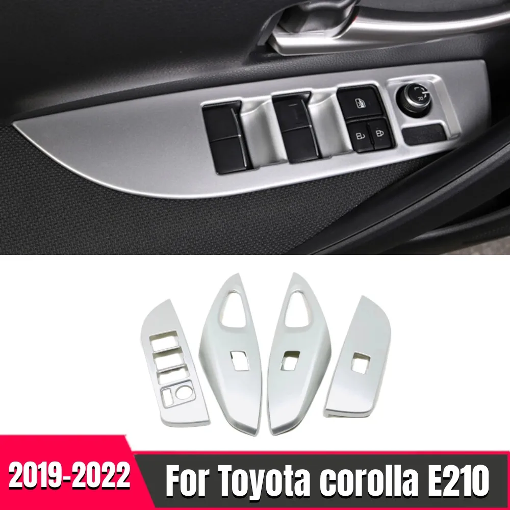 

For Toyota corolla E210 2019-2022 Accessories LHD Door Window glass Lift Control Switch Panel cover trim ABS Matte/Carbon fiber