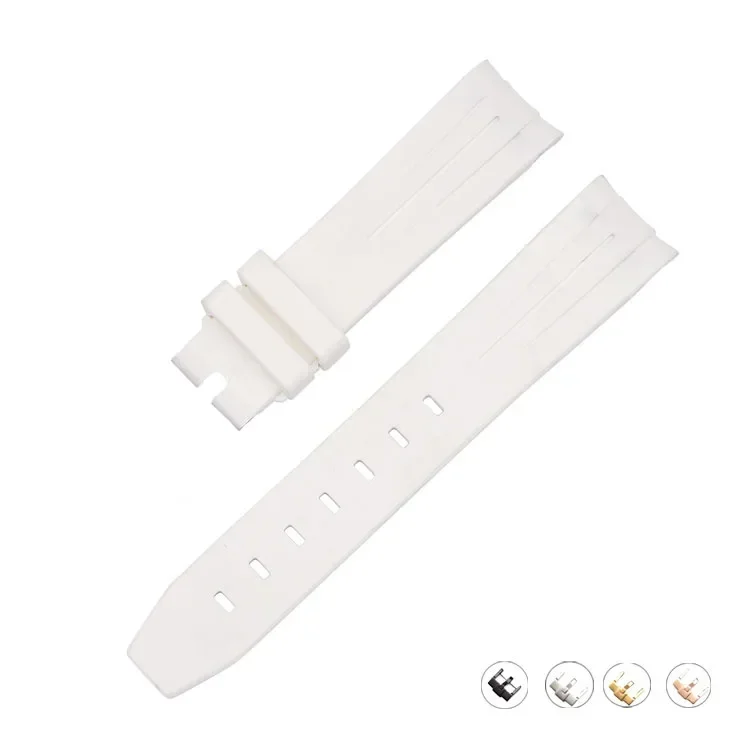 Silicone Diving Sport Watch Band – Waterproof Curved End Rubber Strap