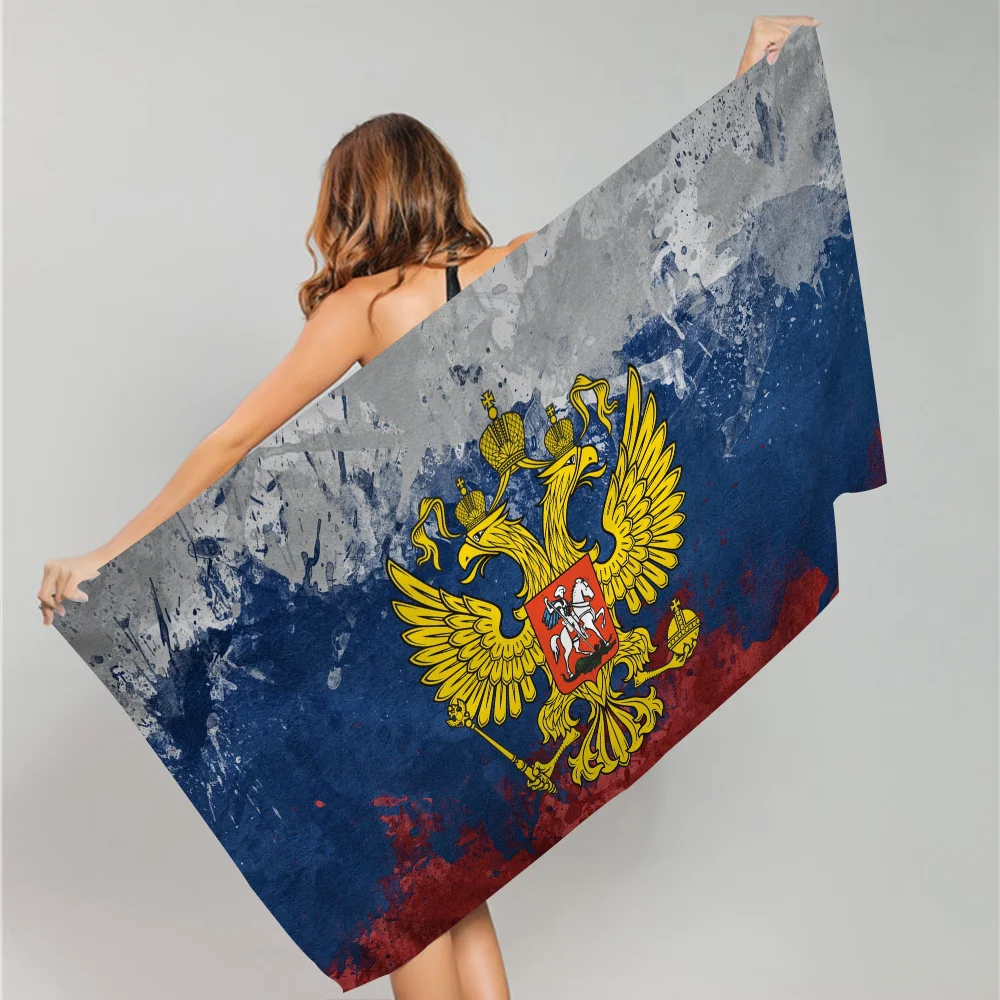 Russian Flag Big Microfiber Beach Towels Quick Dry Towel Sand Beach Towels Pool Towel for Travel Swim Pool Yoga 3
