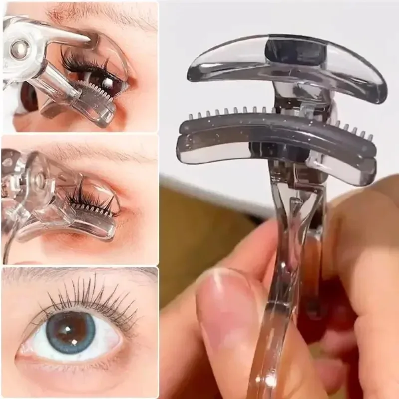 Dual-Head Eyelash Curler with Lash Comb - Wide & Partial Curling Options, Waterproof & Smudge-Proof Design for Natural Lift