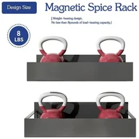 Magnetic Fridge Shelf Spice Storage Rack Black Iron Space Saving For Cabinet On The Side Of Refrigerator Kitchen Organizer Shelf 6