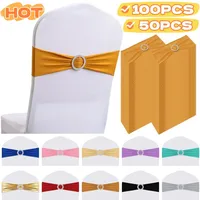 Party Stretch Chair Sashes Bands with Buckles Chair Sashes Bows for Wedding Banquet Birthday Decoration Ceremony Event Reception 1