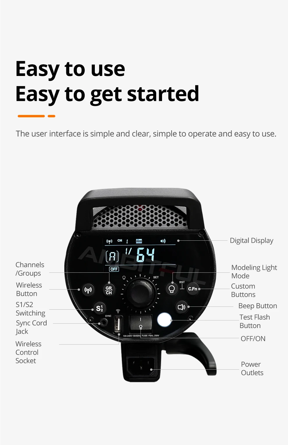 Godox DP400IIIV DP600IIIV DP600III-V Flash Light with Built-in 2.4G Wireless X S