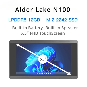 SZBOX JX5 알더 레이크 N100 포켓 미니 테이블 PC, HD C타입 듀얼 스크린, WIFI6, BT5.2, 윈도우 11, DDR5, 12GB, 512GB