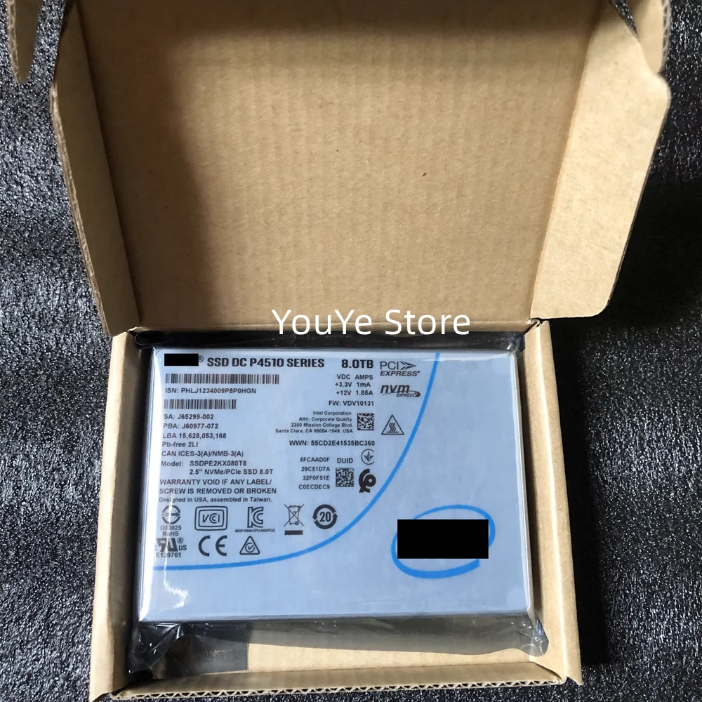 100% ׽Ʈ ָ Ʈ ̺,  8TB P4510 SSD ø DC NVME U.2 2.5 ġ SSDPE2KX080T8 ,  