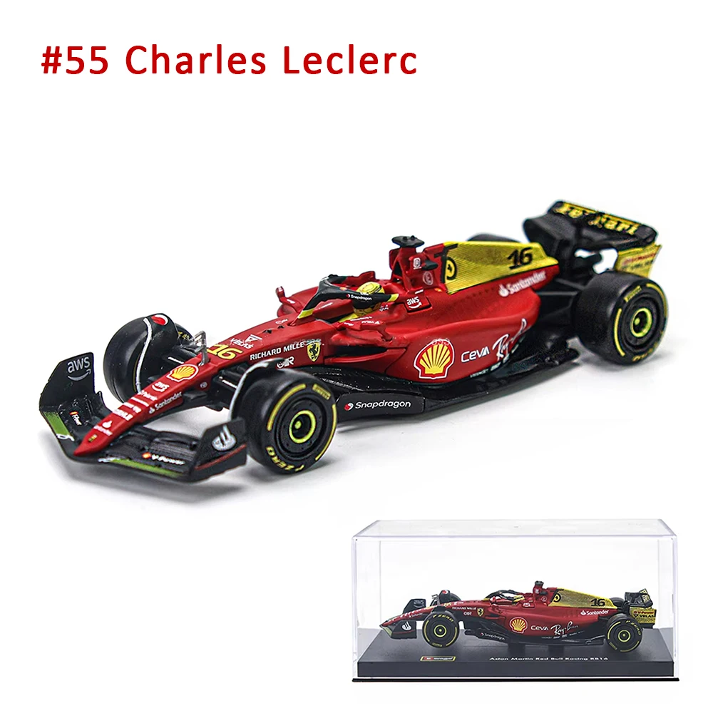 Bburago 1:43 F1 Ferrari F1-75 75Th Anniversary SF21 Sf1000 #16 Leclerc #55 Sainz Monza Italian Alloy Diecast Car Model Toy Gift 4