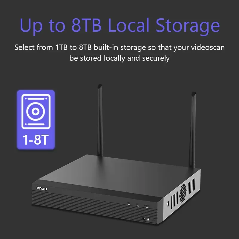 IMOU 1080P 4CH Wi-Fi Wireless NVR Resolution Strong Metal Shell Conforms to ONVIF Standards network video recorder